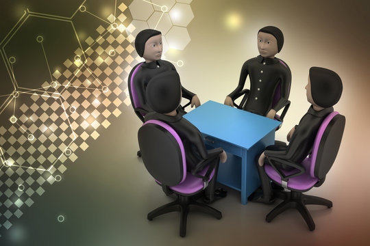 3d people in business meeting