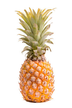 Juicy pineapple on a white background