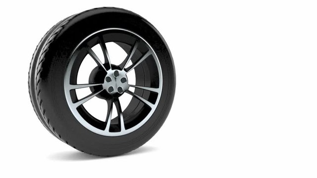 Car wheel isolated on white background
