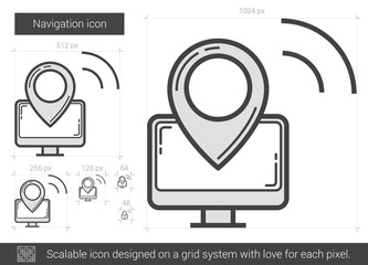 Fototapeta premium Navigation line icon.