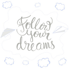 Hand drawn pink heart with  lettering