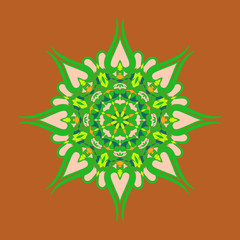 Ornamental round floral pattern. Colorful ornament with vintage