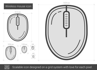 Wireless mouse line icon.