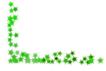  coin d'étoiles vertes, fond blanc