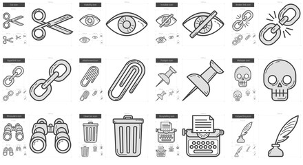 Content Edition line icon set.