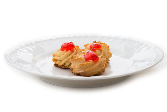 Pasta Reale, sicilian pastries with almond paste and cherry