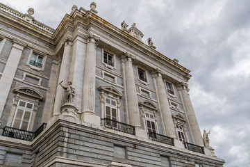 Fototapeta premium Detail of Spanish Royal Palace (Palacio Real) in Madrid, Spain.