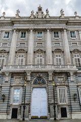 Fototapeta na wymiar Detail of Spanish Royal Palace (Palacio Real) in Madrid, Spain.