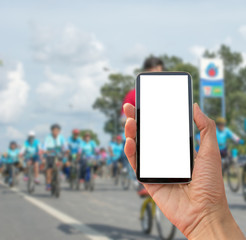 bike cycle and smart phone