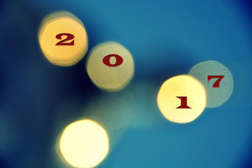 Happy new year 2017 - light in the blur
