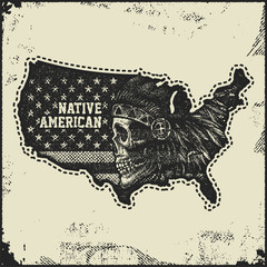 Fototapeta na wymiar USA map grunge style