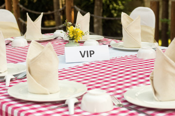 banquet table served in Thai style for VIP