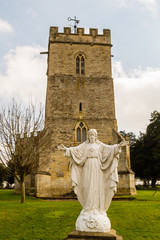 Jesus Christ Statue Outside Old English Church