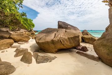 Fototapeta na wymiar The famous granite rocks of Similan Islands National Park, Phang Nga, Thailand, one of the tourist attraction of Andaman Sea.