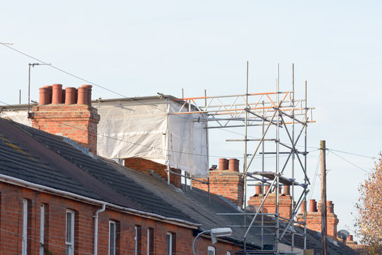 Loft extension being carried out on Victorian terraced property