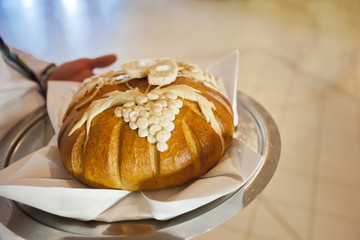 Traditional polish wedding bread detail