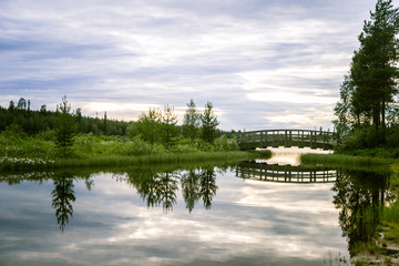 Obraz premium A beautiful river landscape in Finland