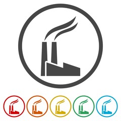 Factory vector icon, icon of factory 