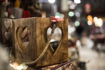 wooden box with heart