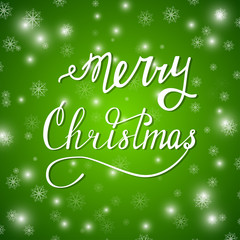 Hand written lettering Merry Christmas made in vector. Christmas Greeting Card, pster, banner, postcard design.