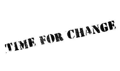 Time for change stamp. Grunge design with dust scratches. Effects can be easily removed for a clean, crisp look. Color is easily changed.