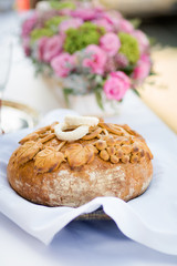 Traditional polish wedding bread detail