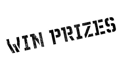 Win prizes stamp. Grunge design with dust scratches. Effects can be easily removed for a clean, crisp look. Color is easily changed.