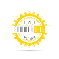 summer sale with sun in color design illustration