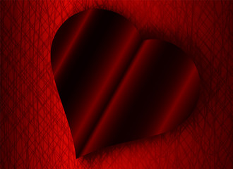 Valentine Day black heart a shadow red background