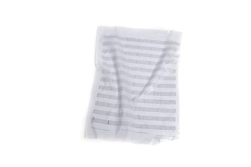 Naklejka premium paper white wet water wrinkled crumpled on white background