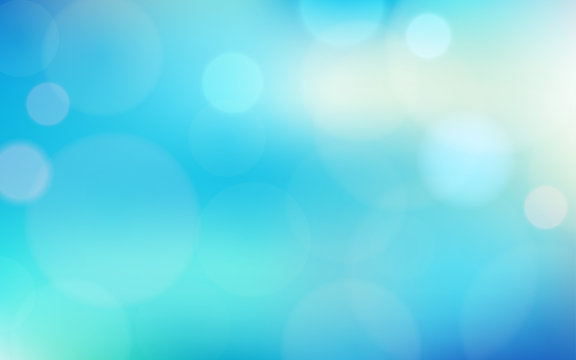Abstract bokeh and lens flare pattern on blue sky color blurred  background (vector)