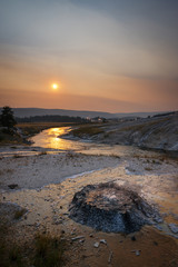 Boiling geyser at Yellowstone National Park 