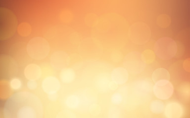 Abstract bokeh and lens flare pattern on summer orange color blurred background (vector) © iamchamp