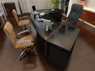 modern office interior 3d rendering 