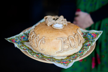 Traditional polish wedding bread detail