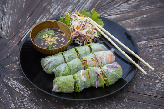 Fresh Spring Roll, Vietnamese Food.