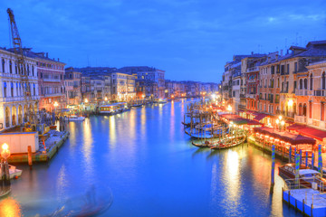 Fototapeta na wymiar Night scene in Venice city, Italy