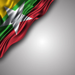 seychellois waving silky flag isolated on gray background, can be used in many topic like national day, seychellois independence day and any national and international  events