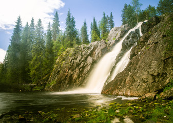 A beautiful waterfall in Finland