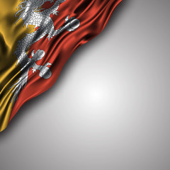seychellois waving silky flag isolated on gray background, can be used in many topic like national day, seychellois independence day and any national and international  events