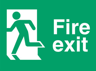 ISO 7010 E001 Emergency exit (left hand)