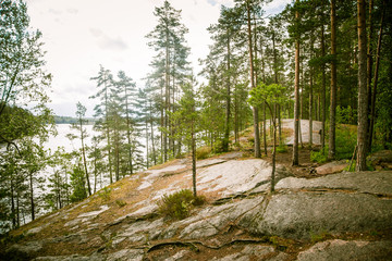 A beautiful lake landscape in Finland