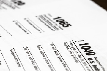 Fototapeta premium 1040,1120,1065 US tax form / taxation concept