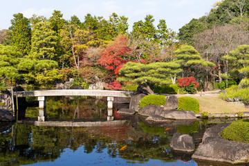 Fototapeta na wymiar Japanese garden in autumn