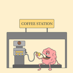 brain energy fueled coffee on a coffee station