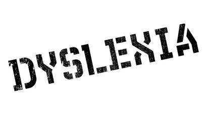 Dyslexia stamp. Grunge design with dust scratches. Effects can be easily removed for a clean, crisp look. Color is easily changed.
