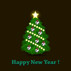 Christmas tree and soccer balls