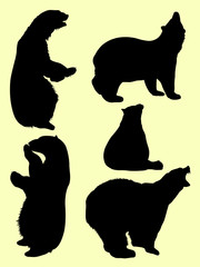 Bears animal silhouette. Good use for symbol, logo, web icon, sign, or any design you want.