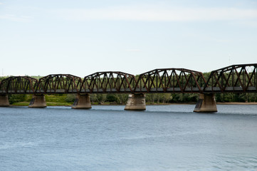 Fototapeta na wymiar Bill Thorpe Walking Bridge - Fredericton - Canada