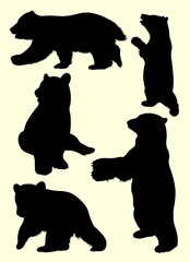 Young bears animal silhouette. Good use for symbol, logo, web icon, sign, or any design you want.